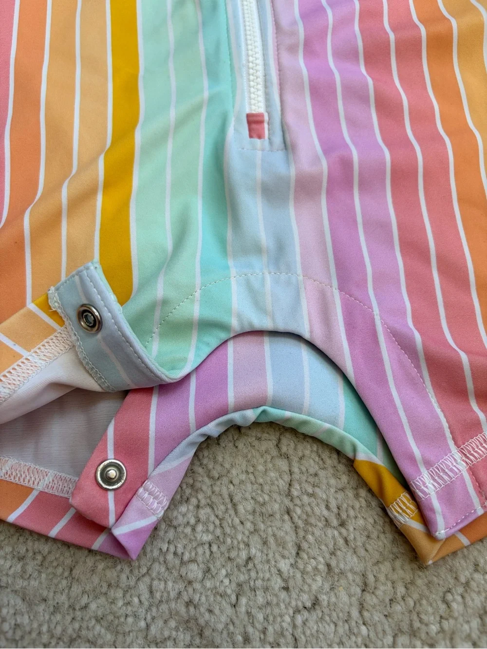 Hanna Andersson Size 60, 3-6 Months, Ombre Rainbow Stripe Swimsuit Rashguard